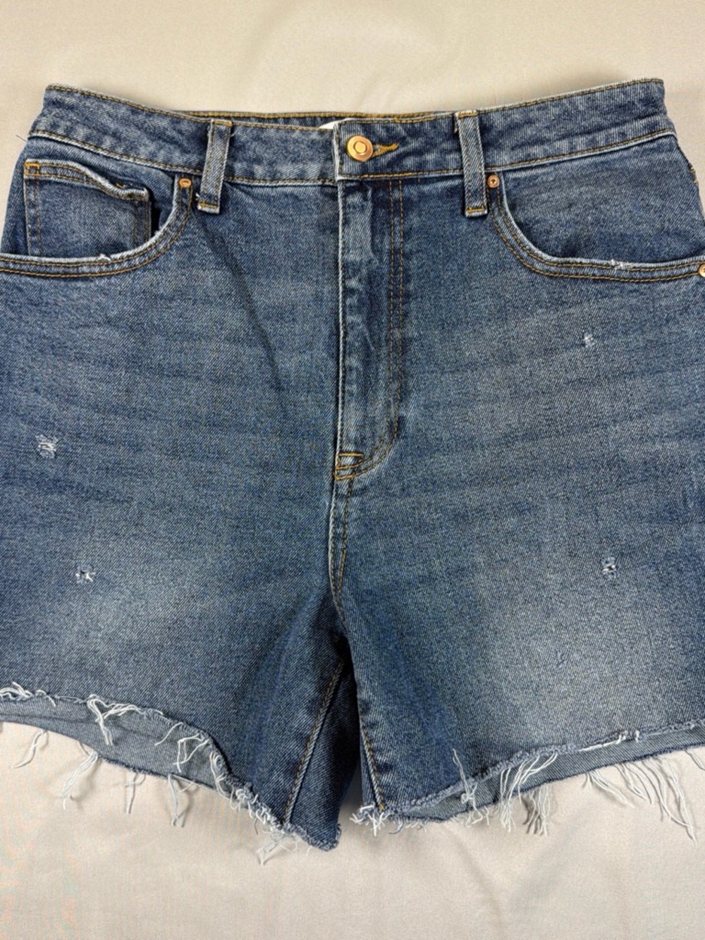 Celebrity Pink Distressed Blue Denim Jean Shorts